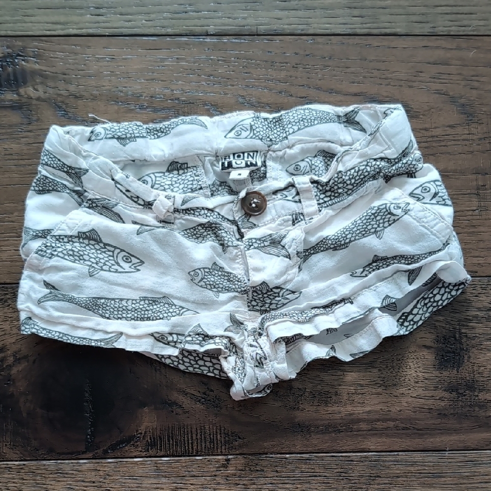 BONTON Fish Print Shorts - 4 (12/24M)
